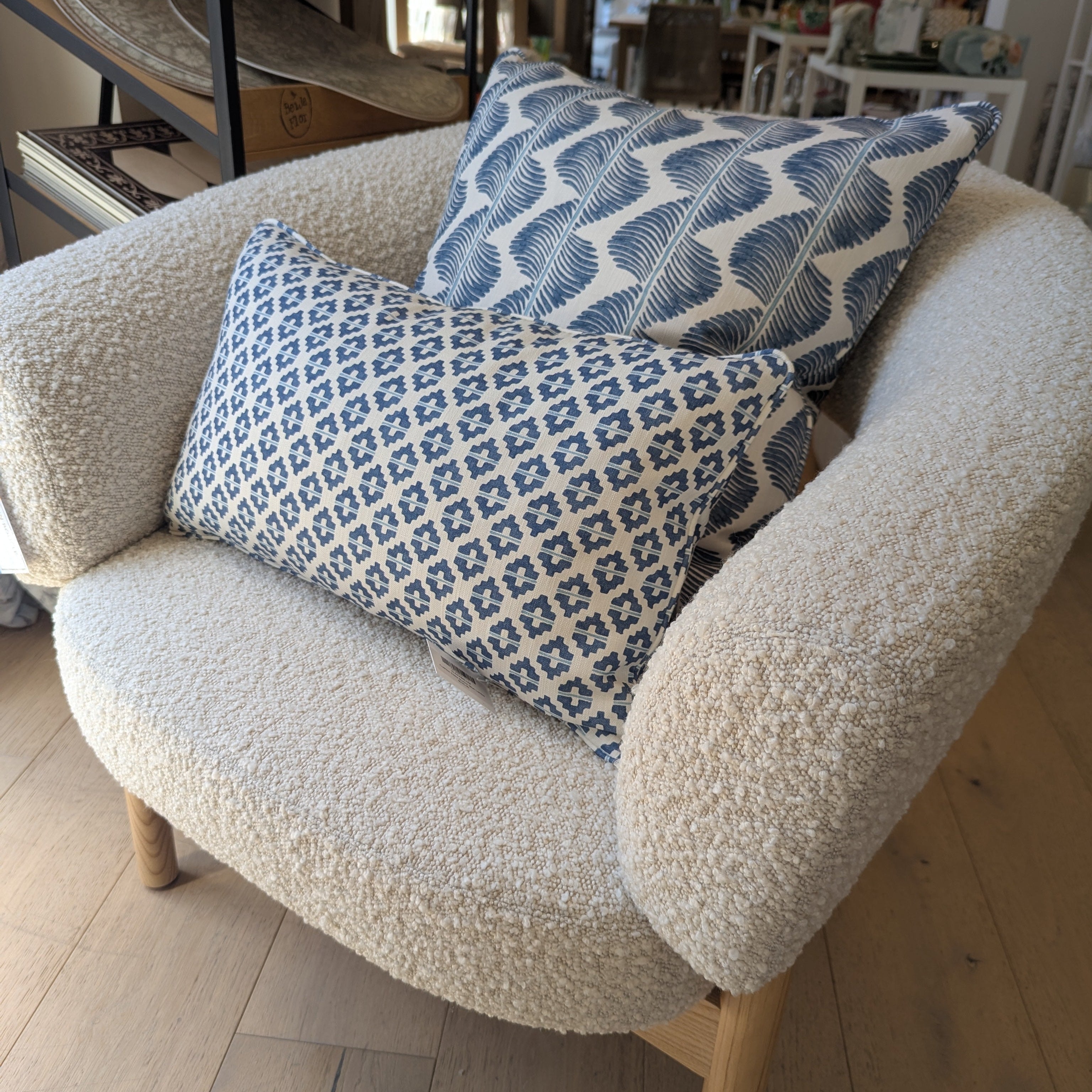 Cushion Elska Buxton Blue Lumber by ROMO Gaudion Furniture