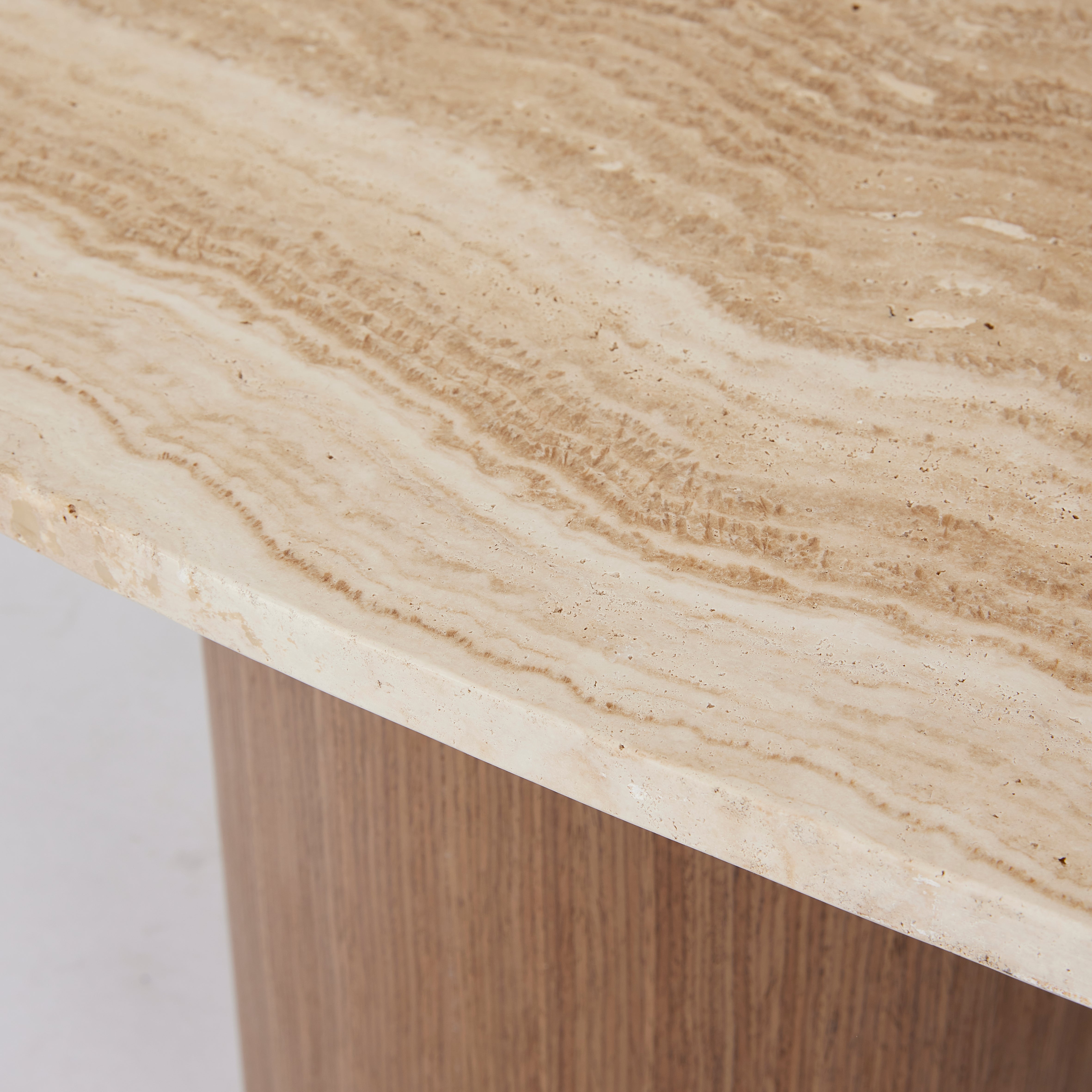 Hugo travertine look table top coffee table