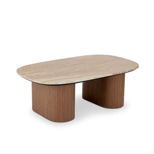 Hugo travertine look table top coffee table