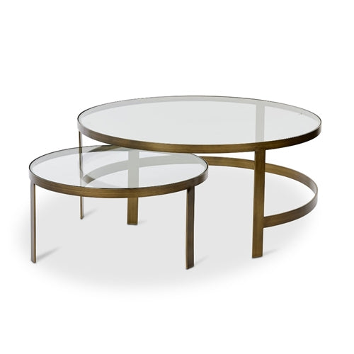 The Coffee Table Nest with glass tops, two tables.