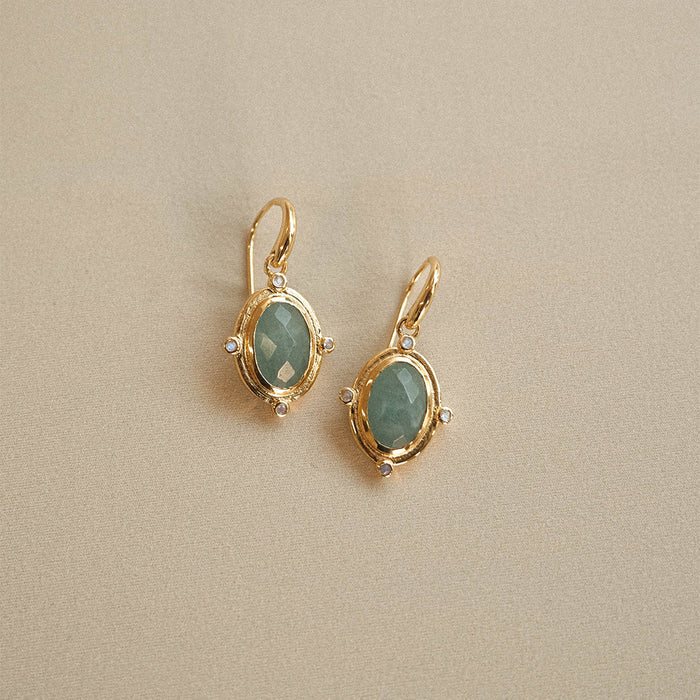 Breeze Milky Aquarmarine Earrings