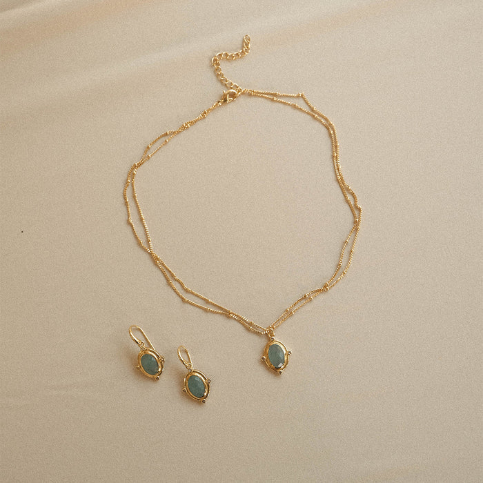 Breeze Necklace by Bianc – Aquamarine & Rainbow Moonstone