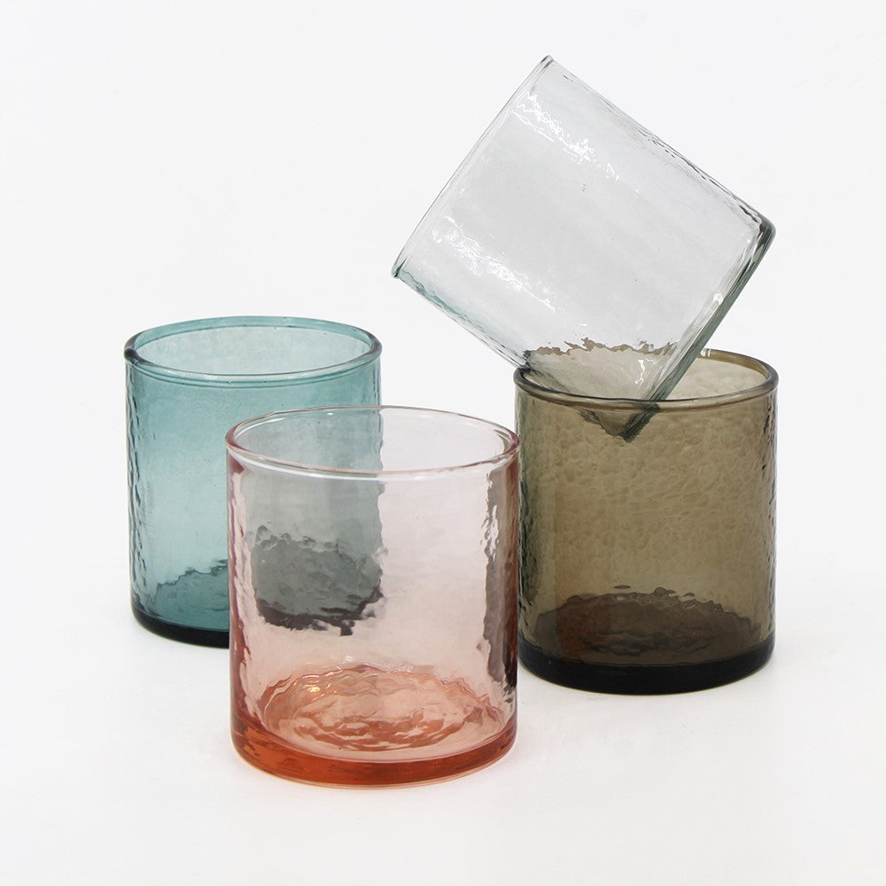 Dappled Recycled Drinking Glasses 250 ml mixed colours boxed