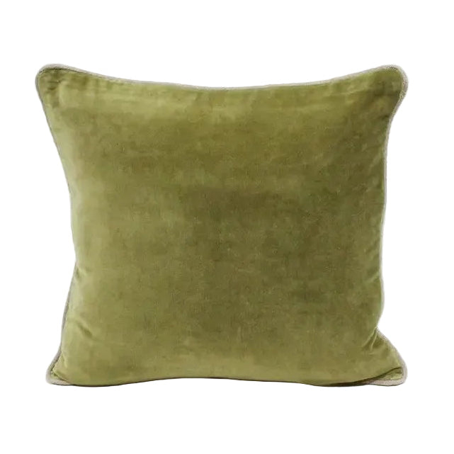 Delia Velvet Cushion 45 x 45 cm Olive