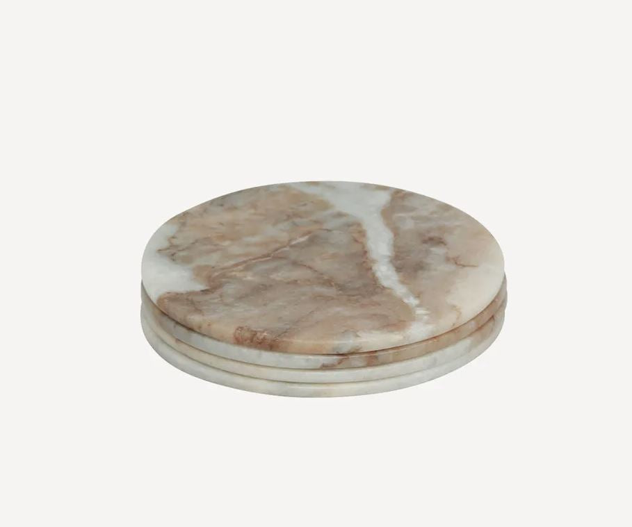 Malmo Brown Marble Coasters – Set of 4