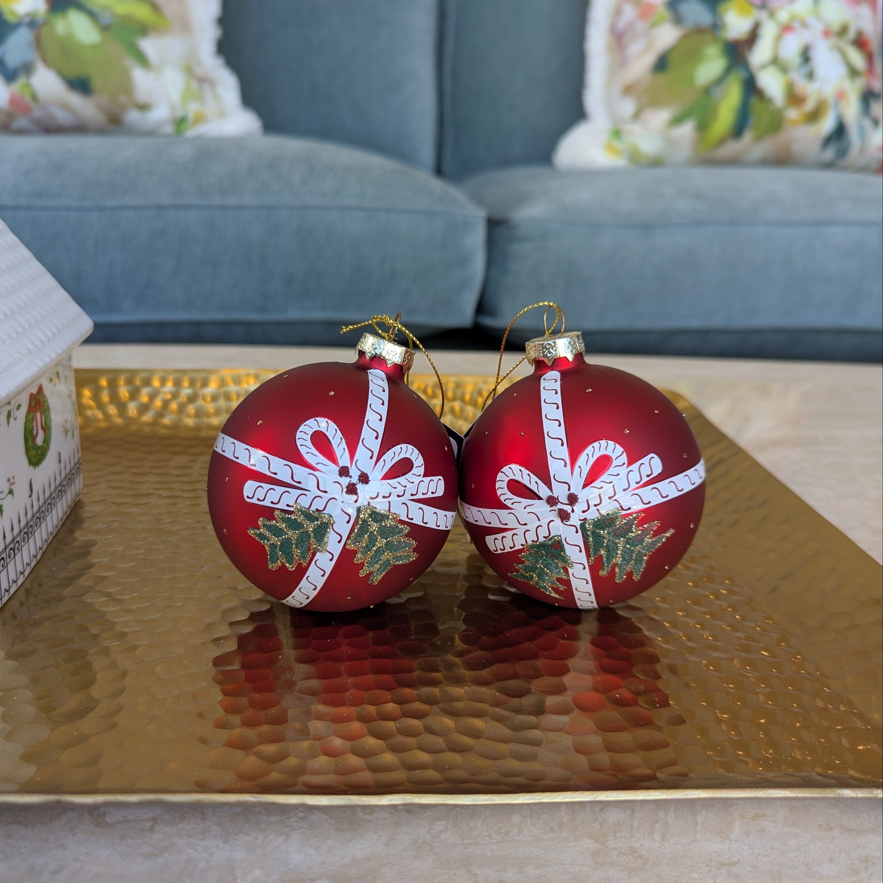 Christmas Ball With Bow Red