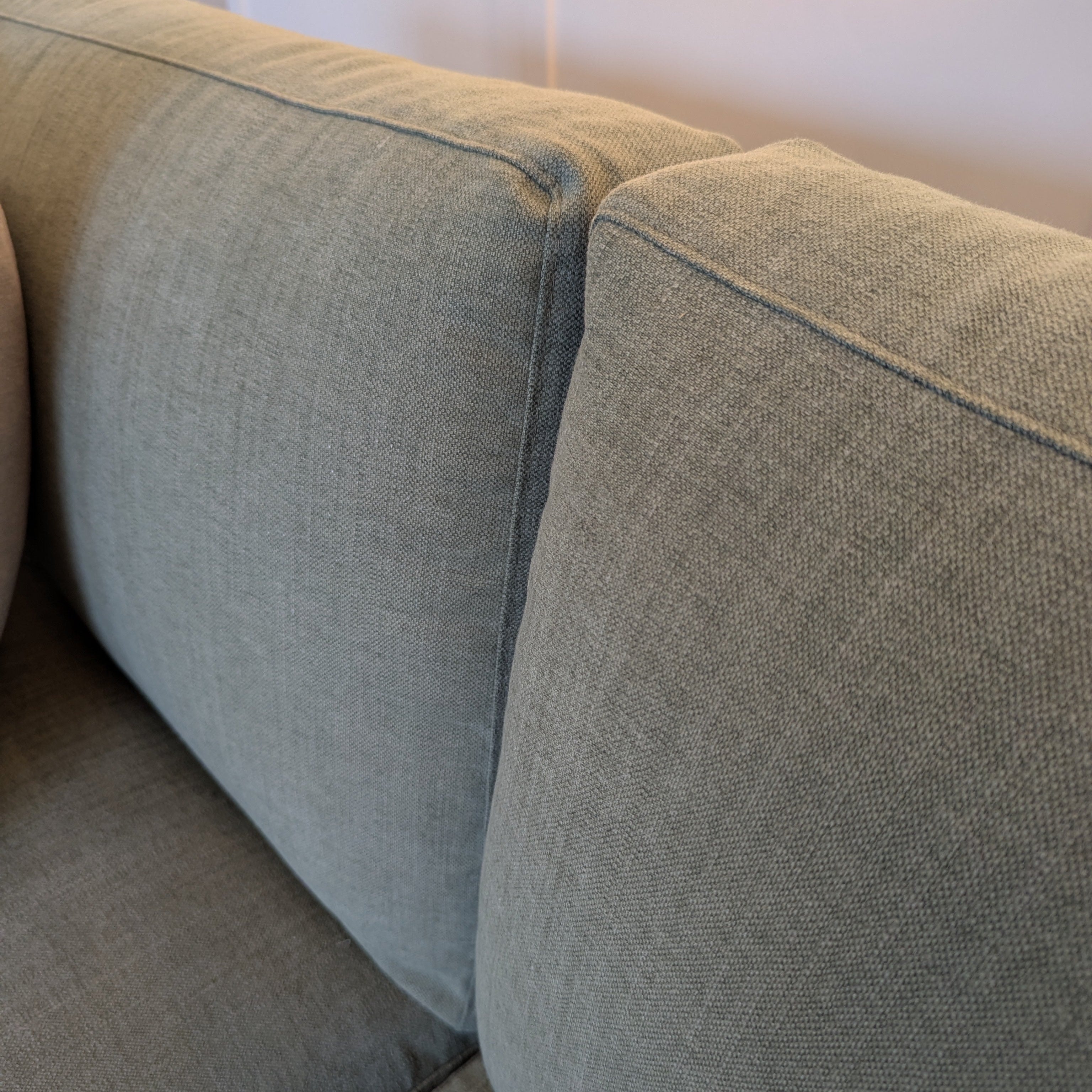 Manon Thyme Sofa in green linen Gaudion Furniture