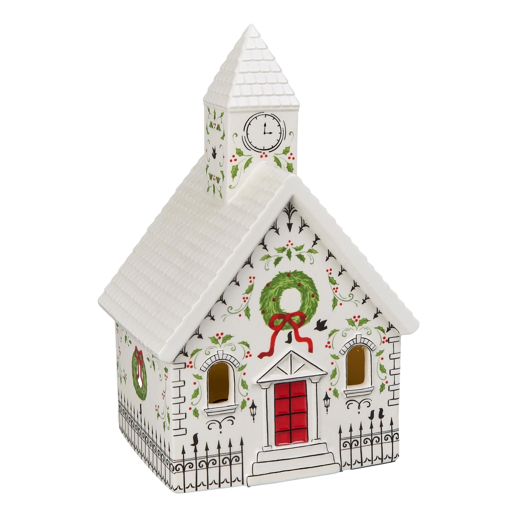 Christmas LED Xmas Church Porcelain house