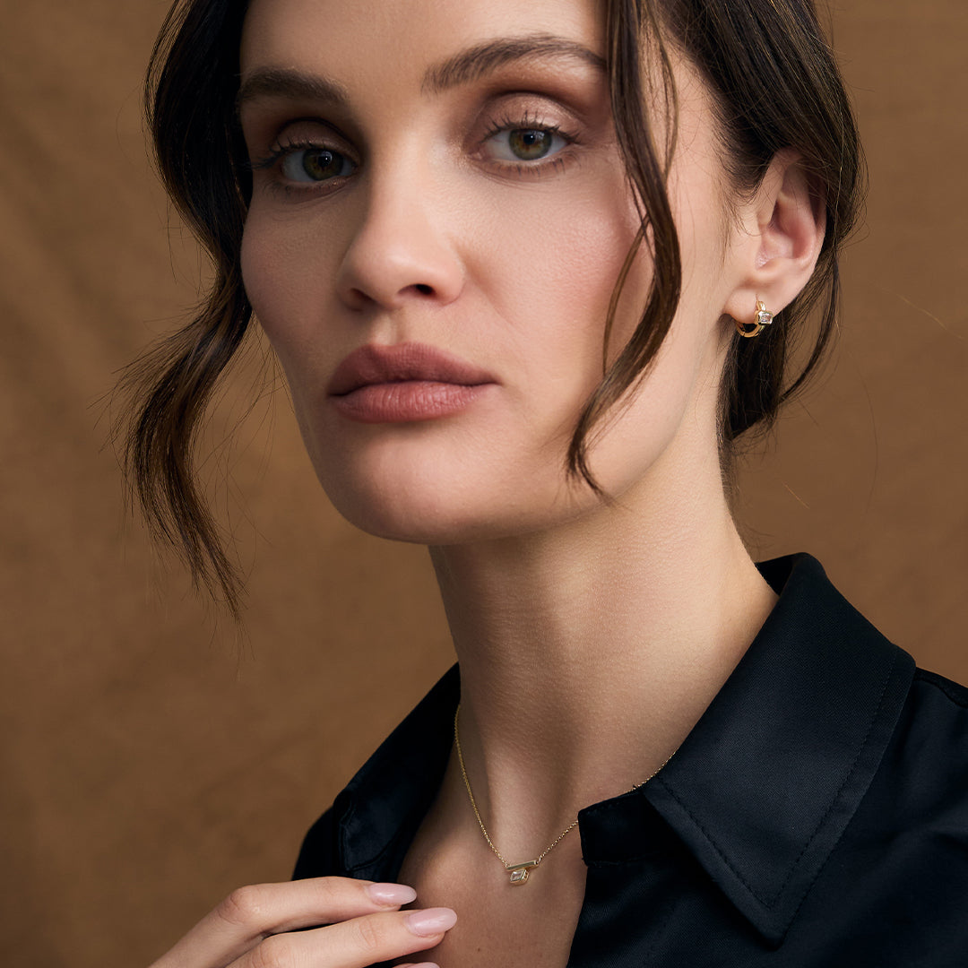 Remi Gold Necklace by Zahar – Cubic Zirconia