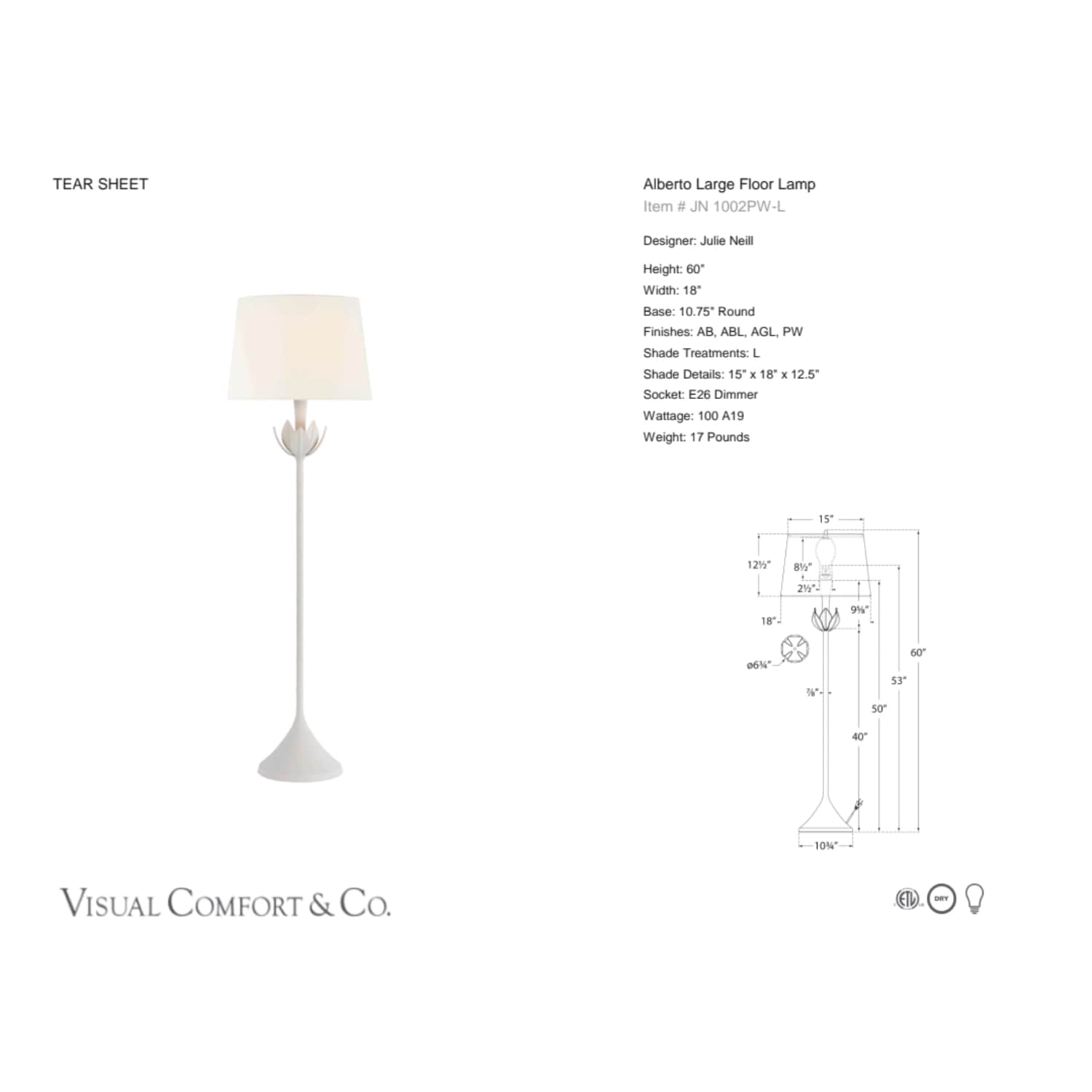 Alberto Large Floor Lamp - Gaudion Furniture