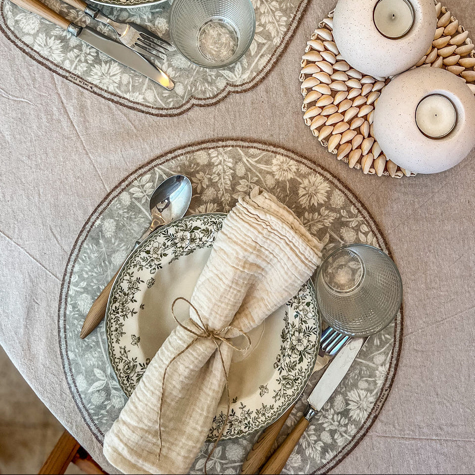 BEIJA FLOR PLACEMAT Placemat Round Botanic Camellia