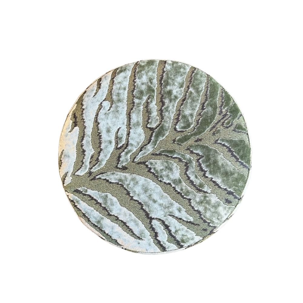 Bengal Tiger Leaf Round Ottoman - Gaudion Furniture