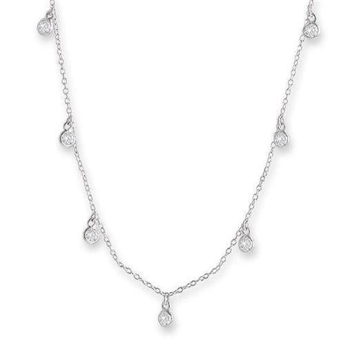 Bianc NECKLACE Necklace Silver CZ Benzel Scattered Drop