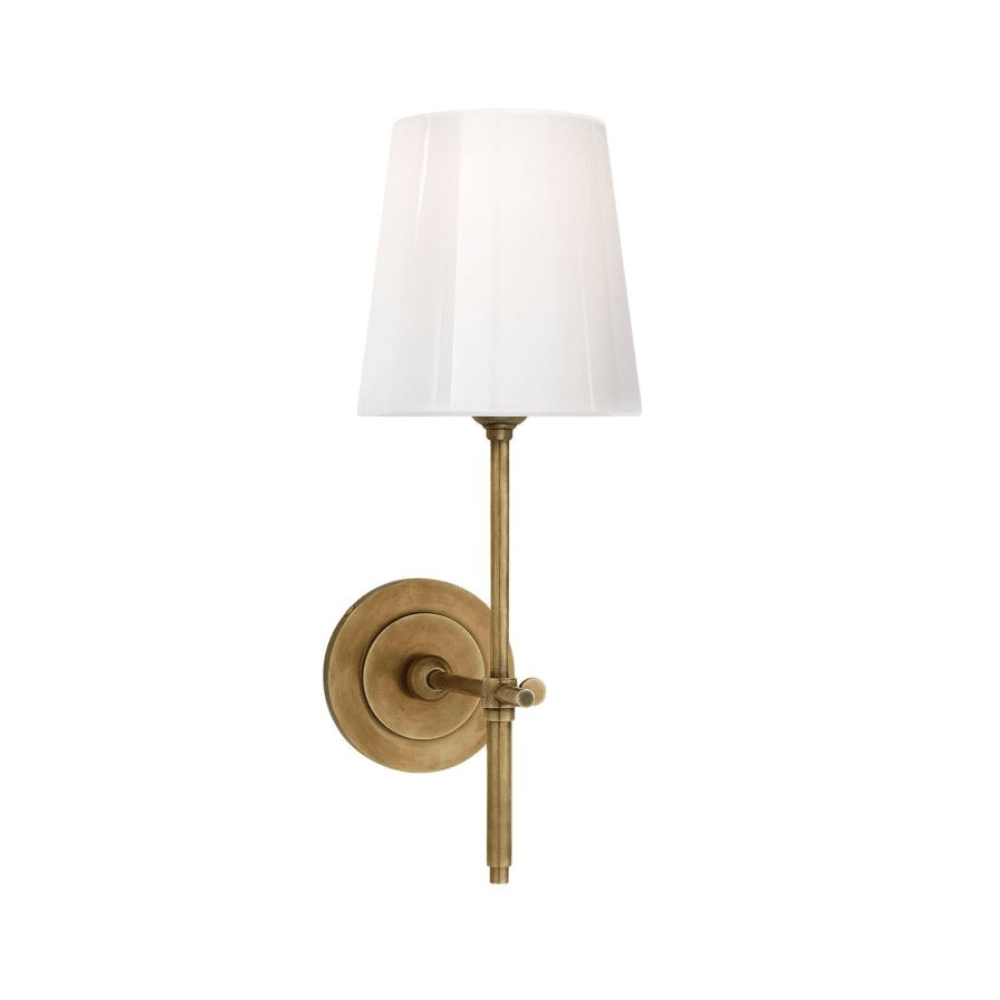 Bryant Sconce with White Glass Shade 2 Finishes - Gaudion Furniture