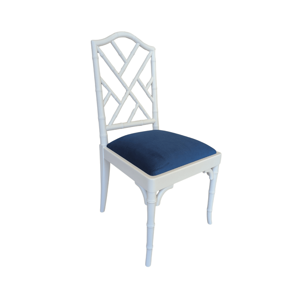 Caribbean Dining Chair w Blue Velvet - Gaudion Furniture