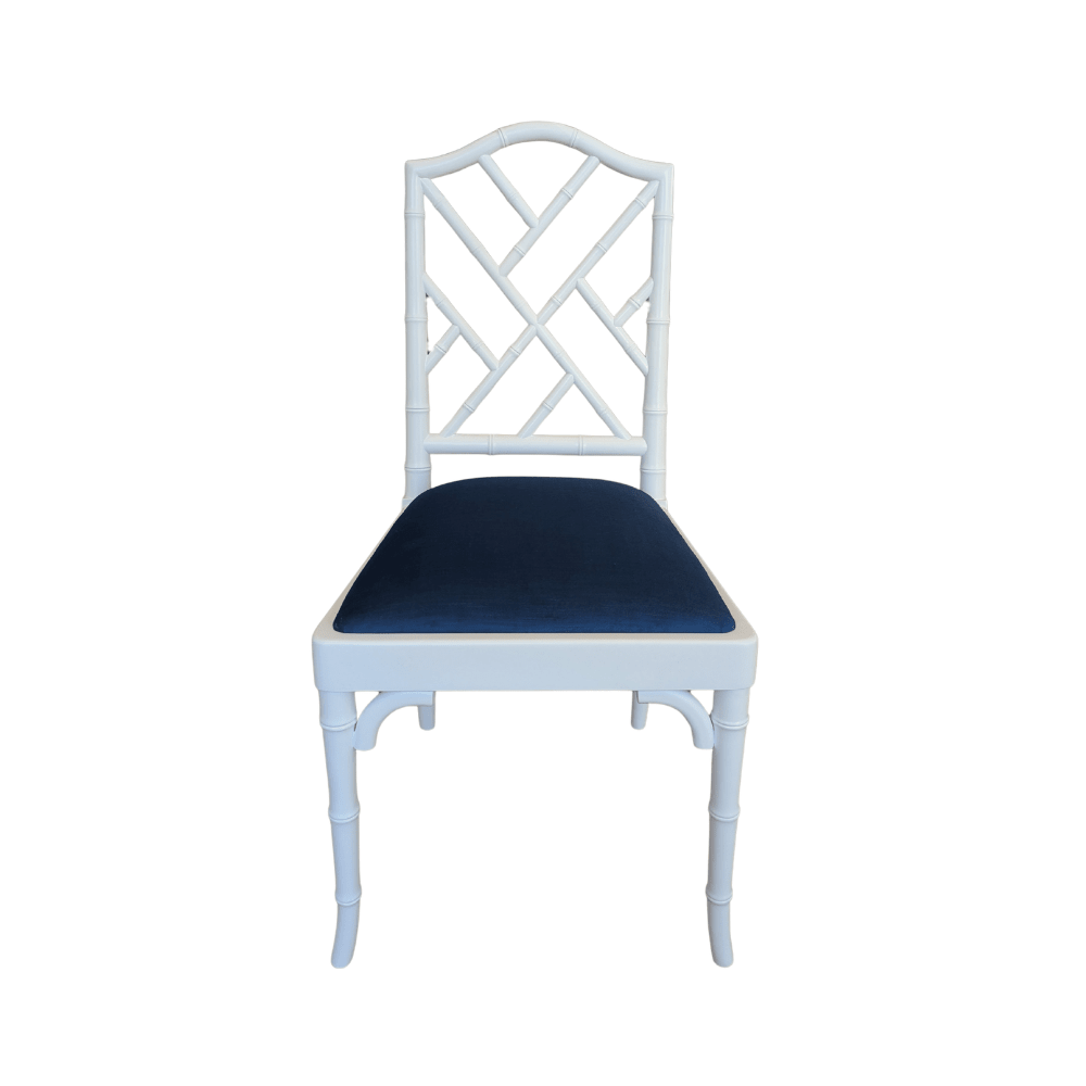 Caribbean Dining Chair w Blue Velvet - Gaudion Furniture
