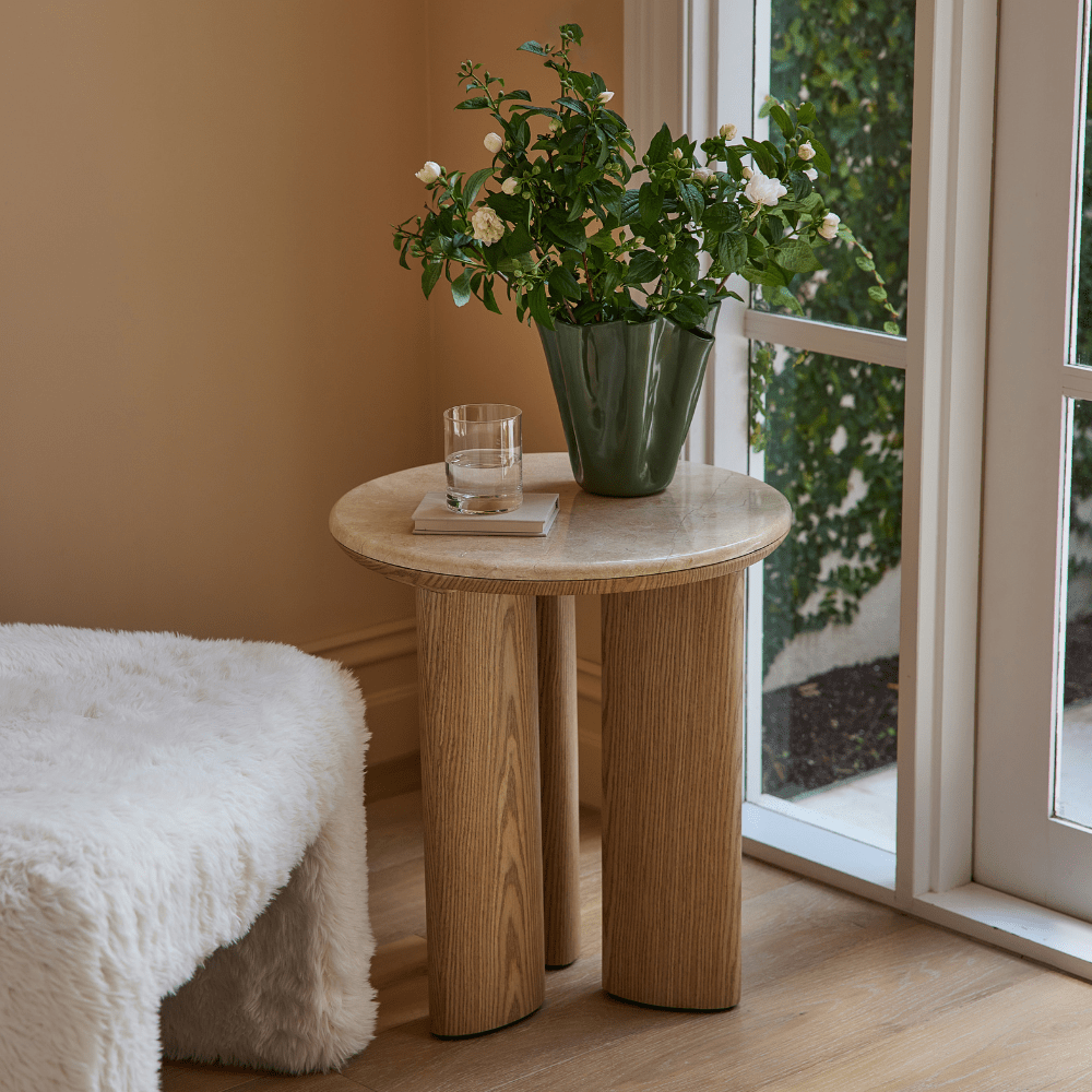 Carly Marble Side Table - Gaudion Furniture