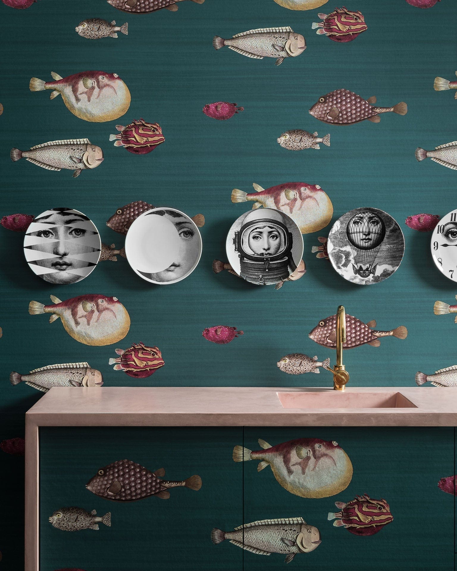 Cole & Son Fornasetti Acquario Wallpaper 5 Colours - Gaudion Furniture