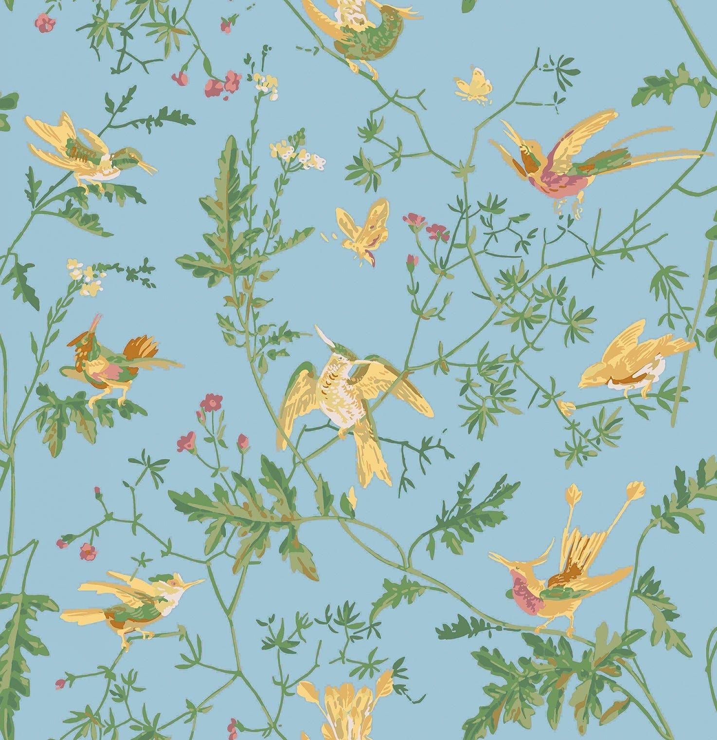 Cole & Son Hummingbirds Wallpaper 9 Colours - Gaudion Furniture