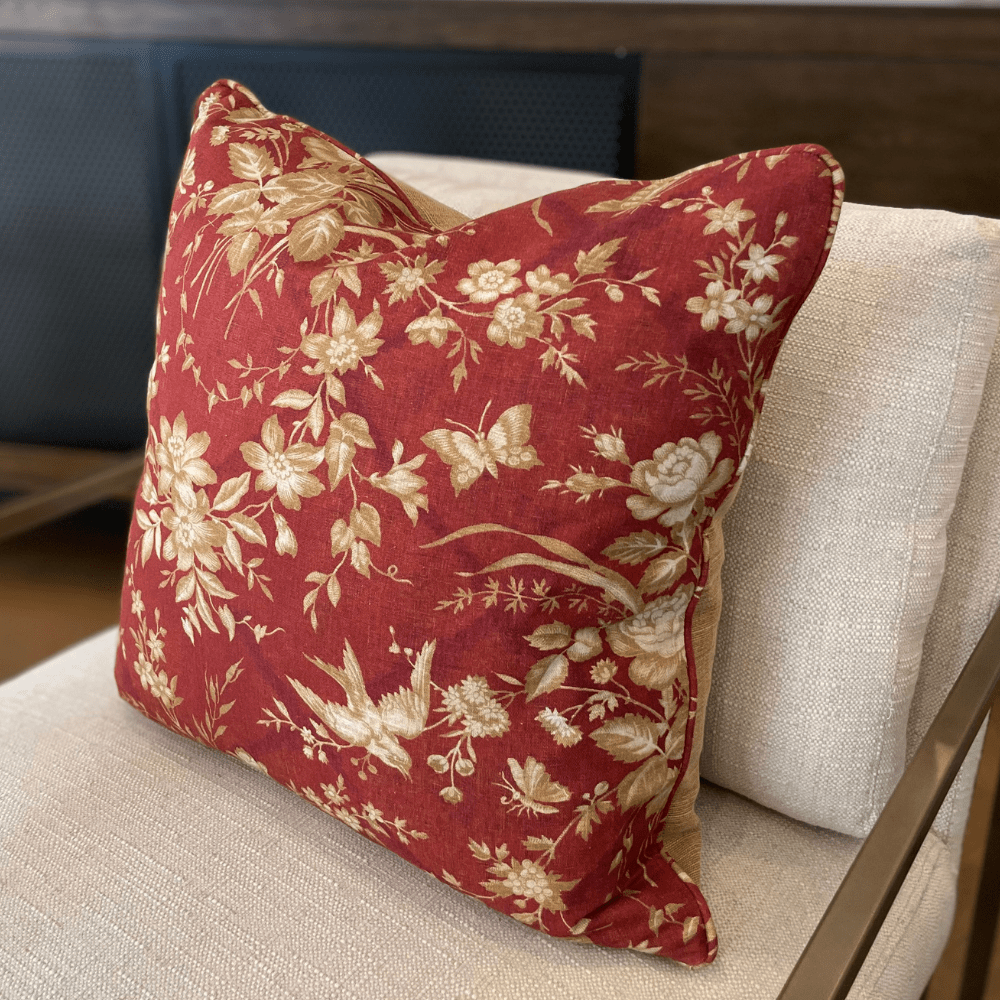 Cushion in Ralph Lauren Eliza Red - Gaudion Furniture