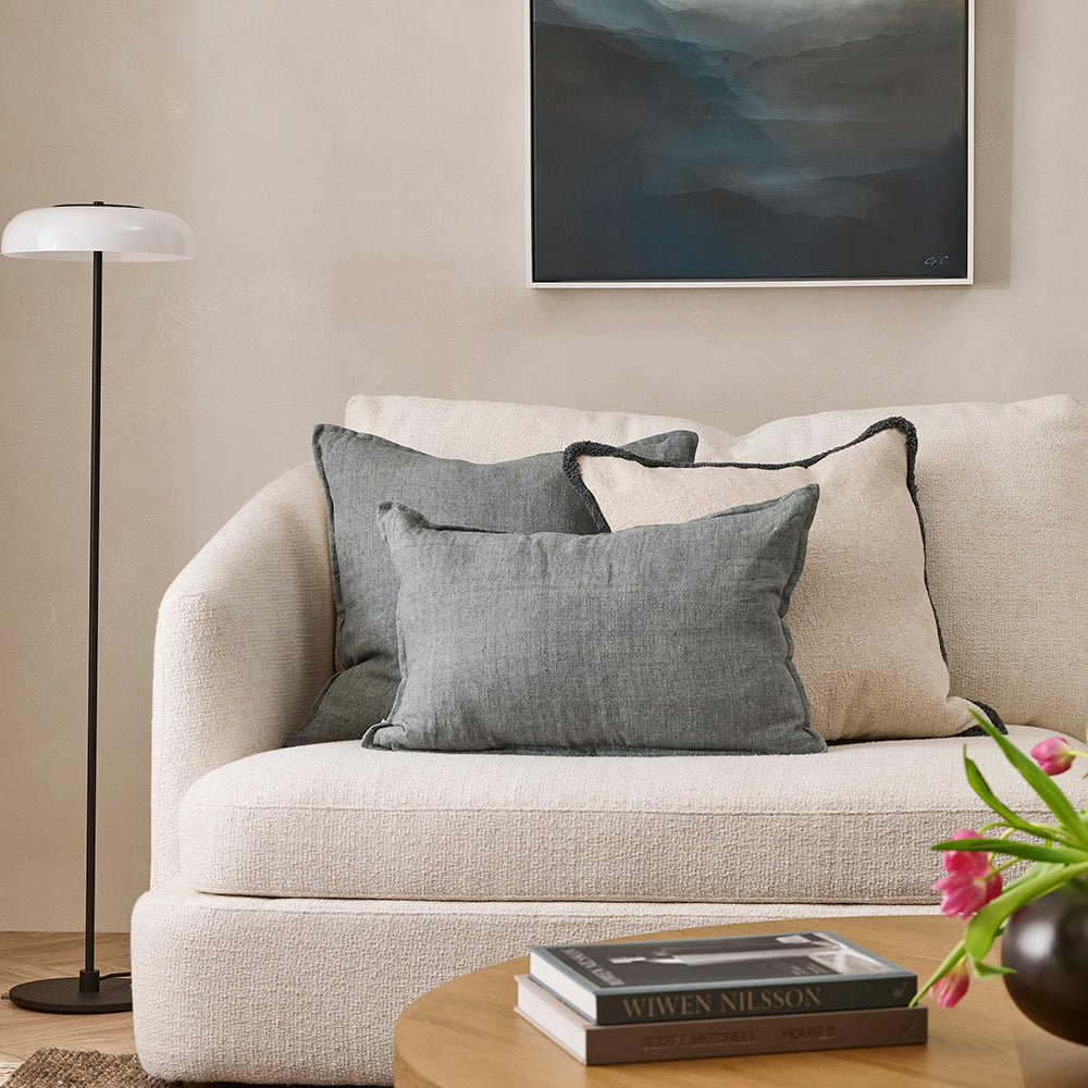 Darcy Cushion with Fringe Cloudburst