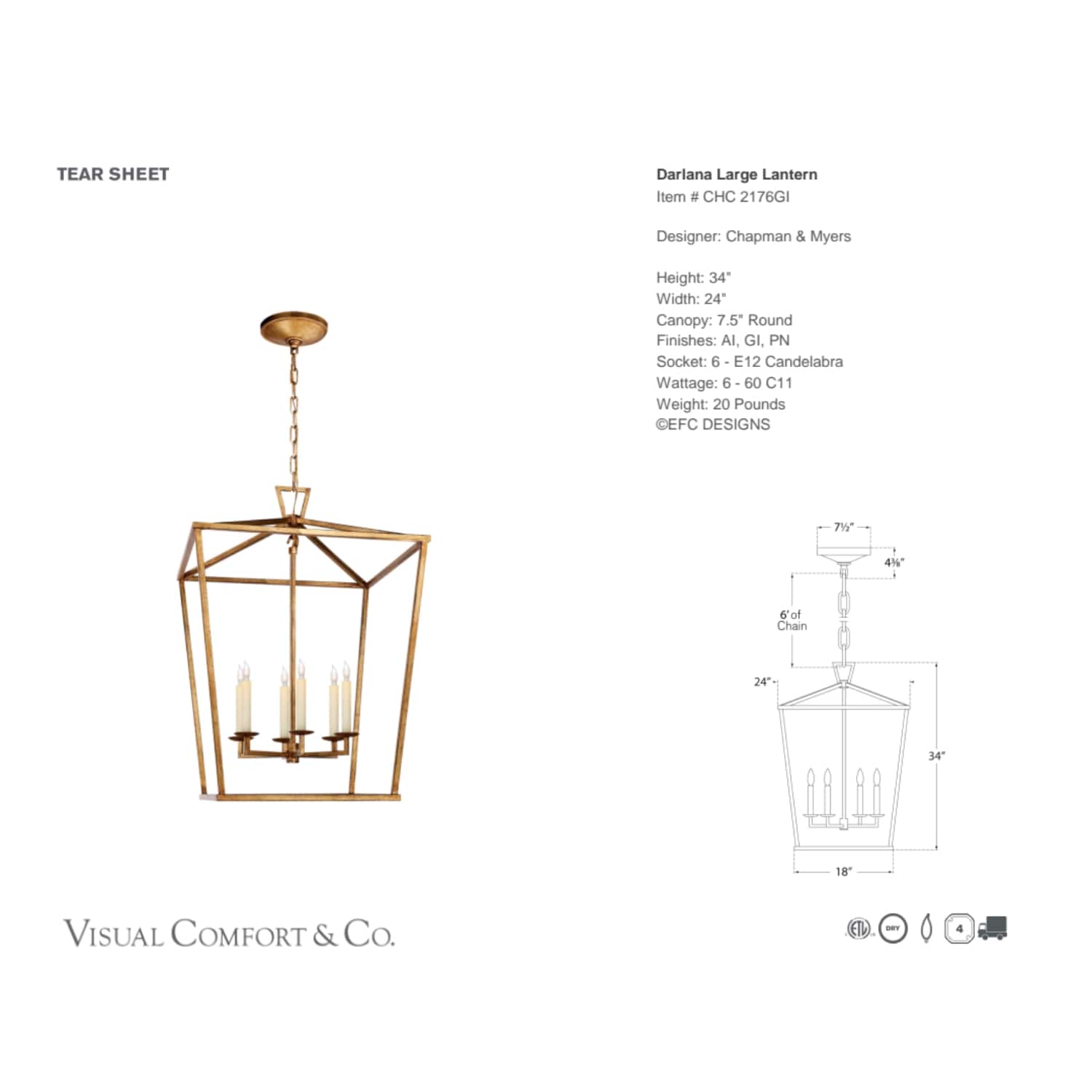 Darlana Large Lantern 2 Finishes - Gaudion Furniture