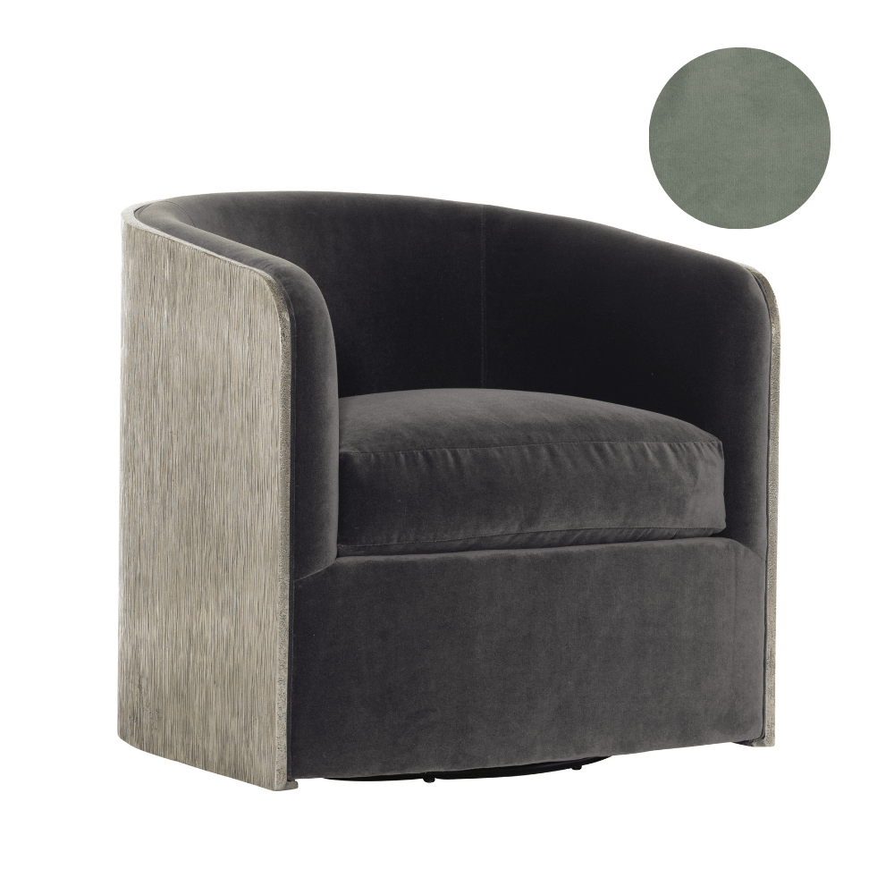 Eliot Swivel Chair Blue Velvet - Gaudion Furniture
