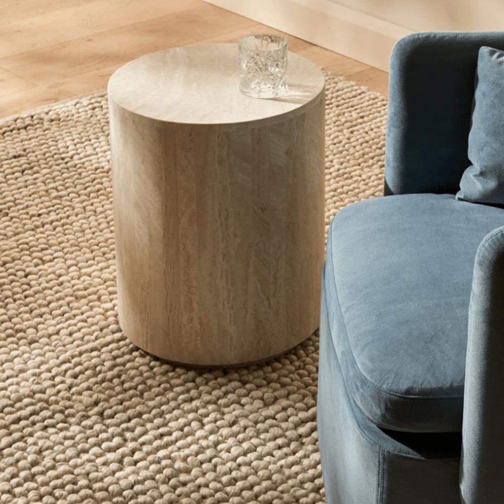 Elle Block Round Side Table - Gaudion Furniture