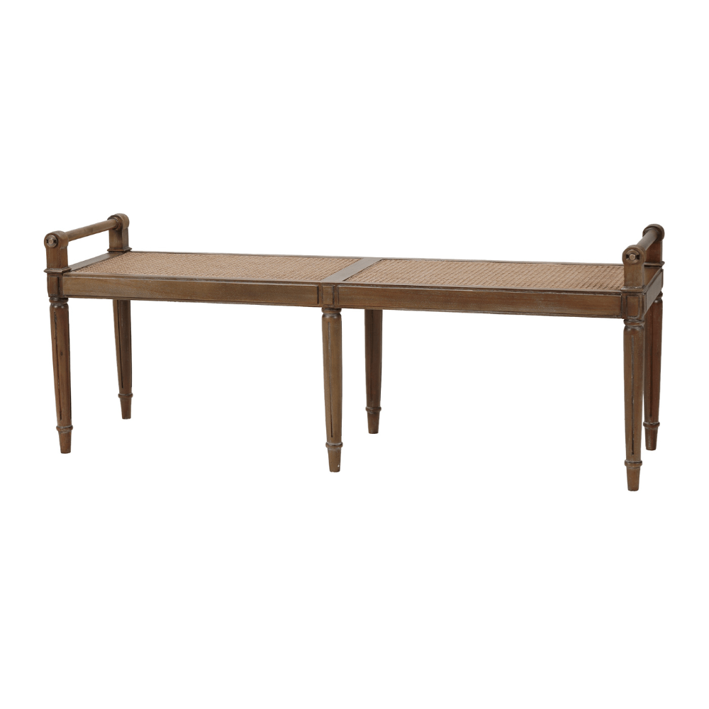 Matis Bench with Rattan mist grey 