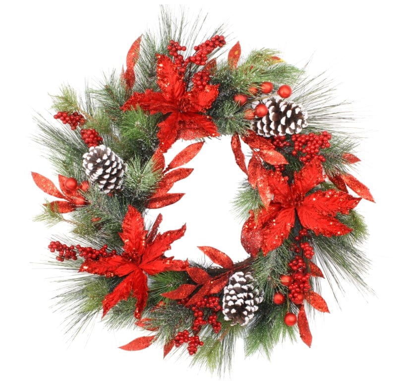 Gaudion Furniture Christmas Wreath Christmas Wreath Red Poinsettia