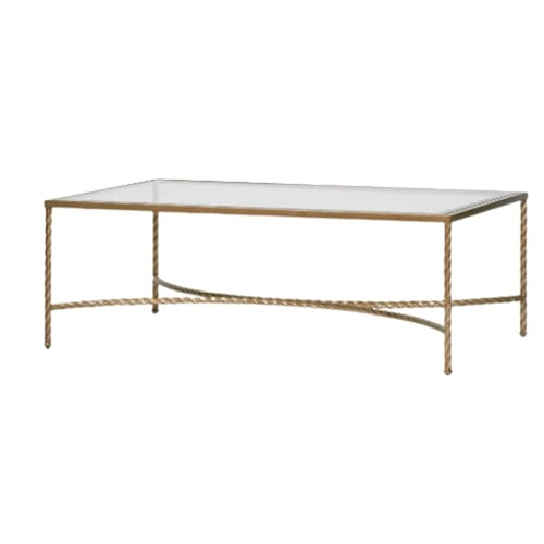 Regency Gold Glass Coffee Table