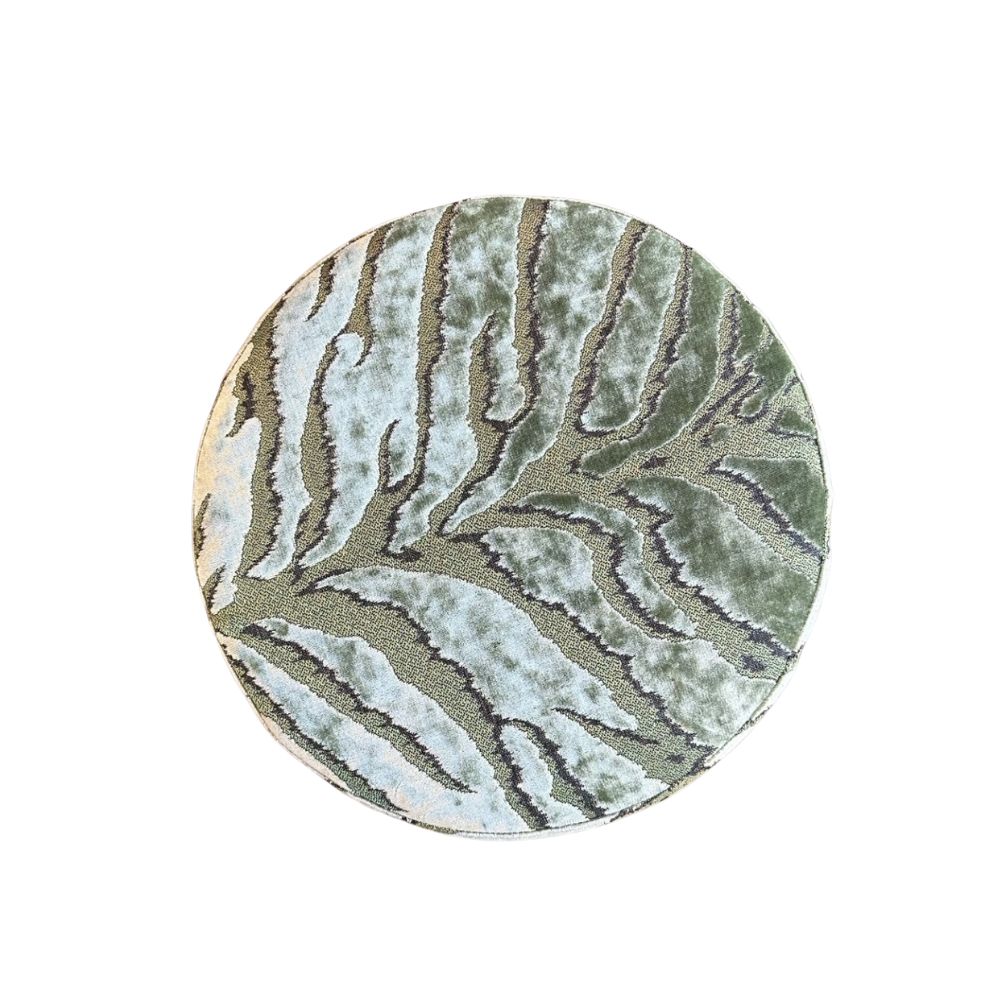 Gaudion Furniture OTTOMAN Bengal Tiger Leaf Round Ottoman