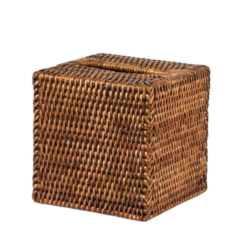 Gaudion Furniture Tissue Box Cover Tissue Box Cover Square Antique Brown