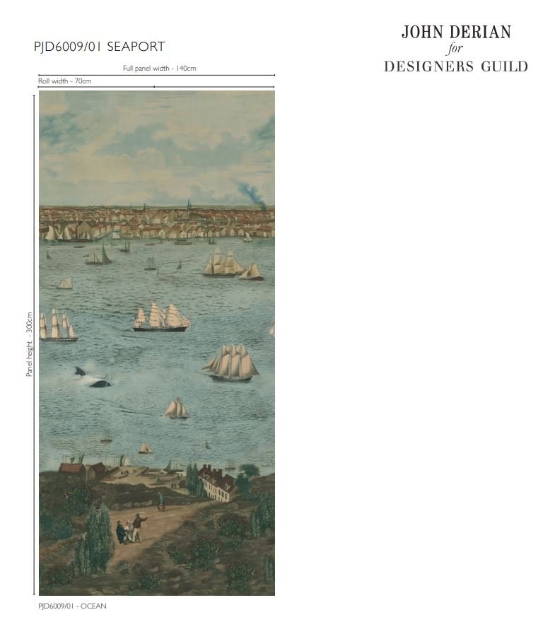 John Derian Seaport Ocean Wallpaper Mural - Gaudion Furniture