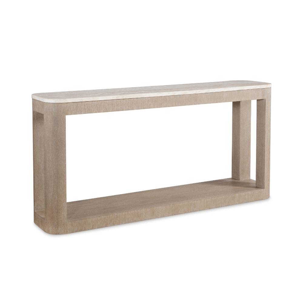 Loggia Console Table - Travertine & Oak