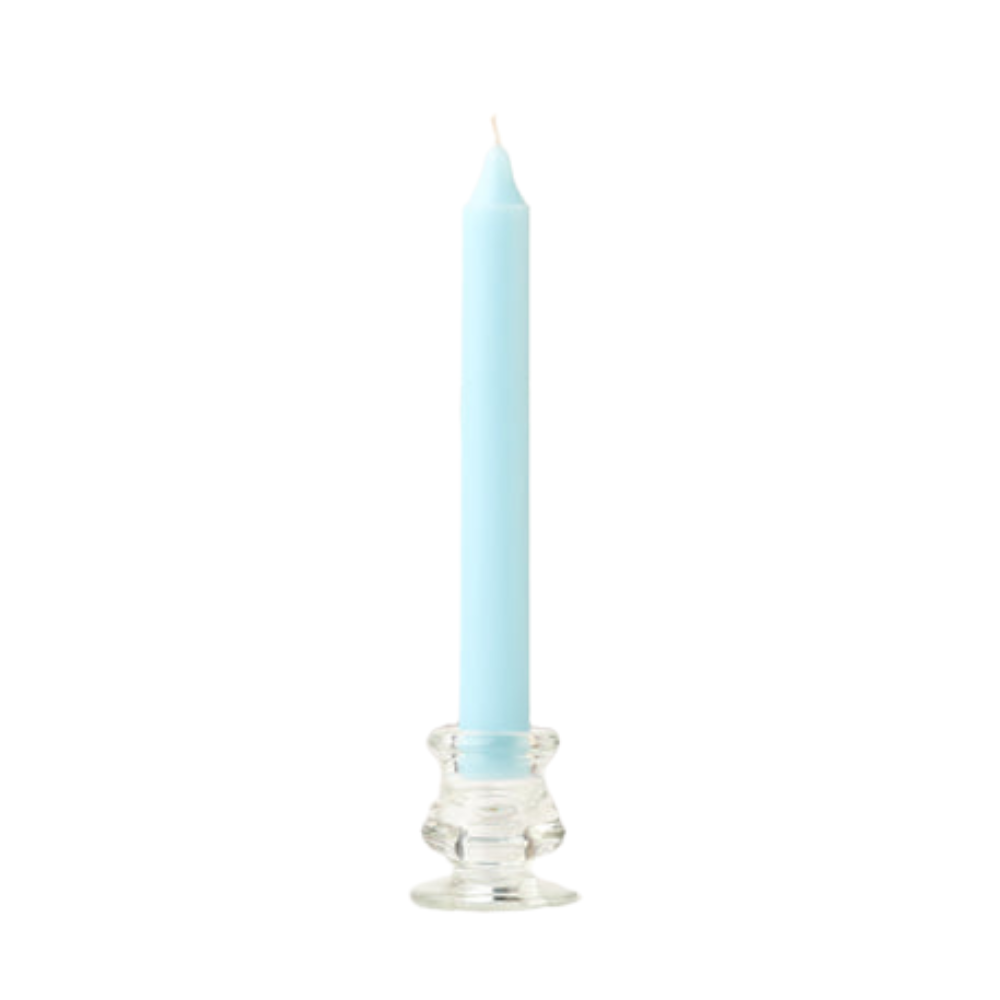 Pale blue dinner candle