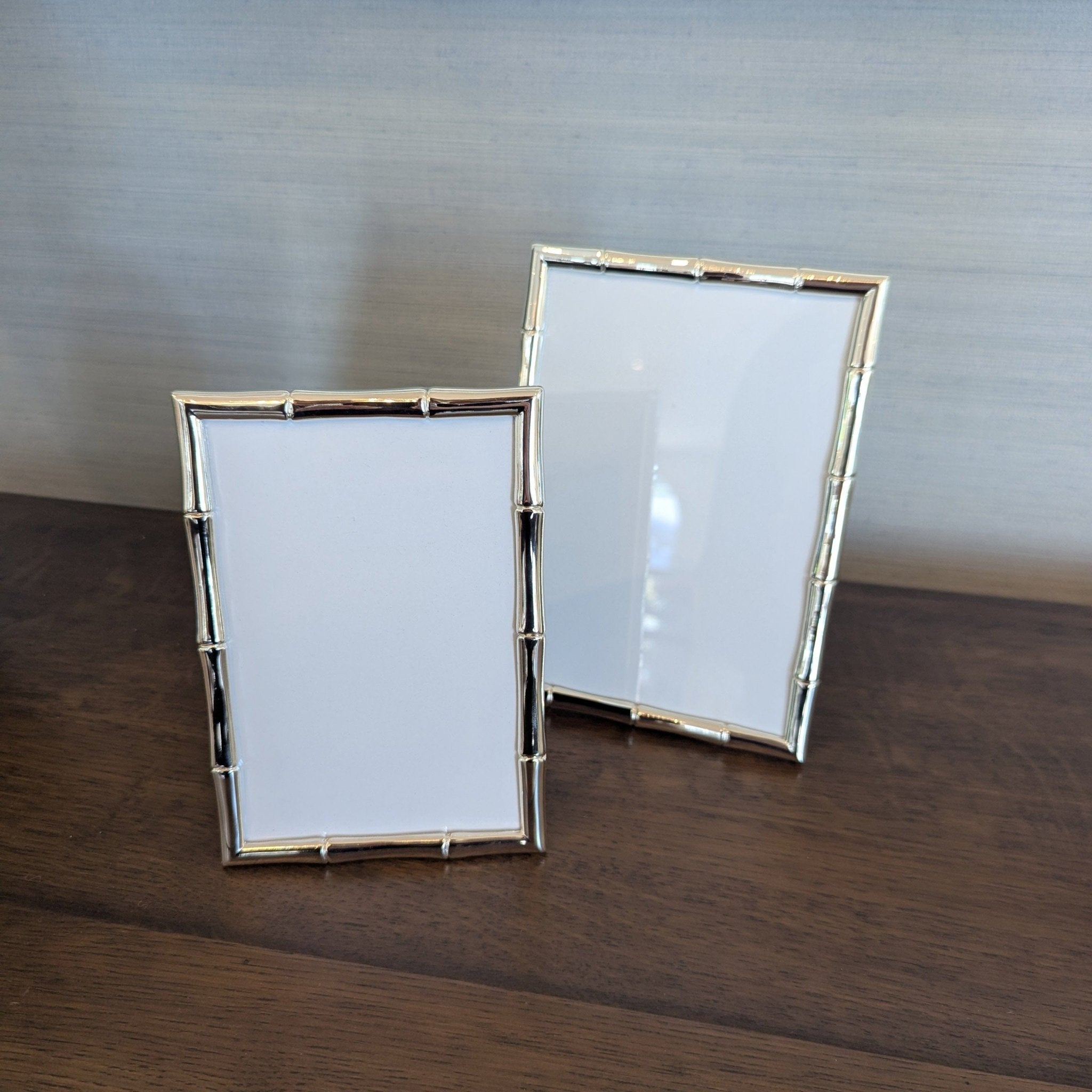 Picture Frame Bamboo Silver Plated 2 Sizes - Gaudion Furniture