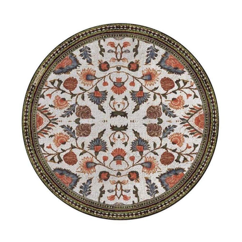 Placemat Round Bohemian White Beija Flor