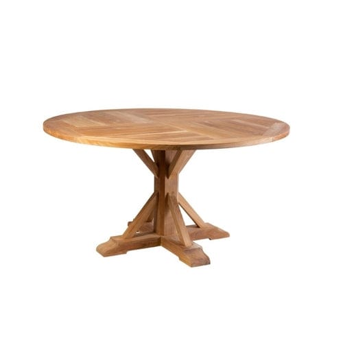 Portofino Outdoor Teak Round Dining Table 150cm - Gaudion Furniture