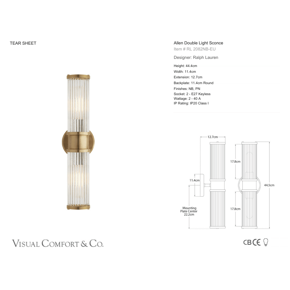 Ralph Lauren Allen Double Light Sconce - Gaudion Furniture