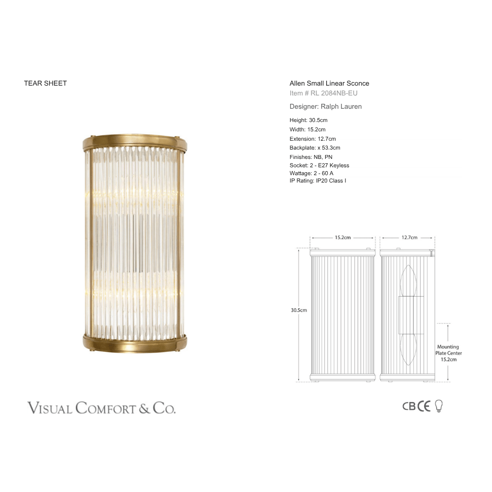 Ralph Lauren Allen Small Linear Sconce - Gaudion Furniture