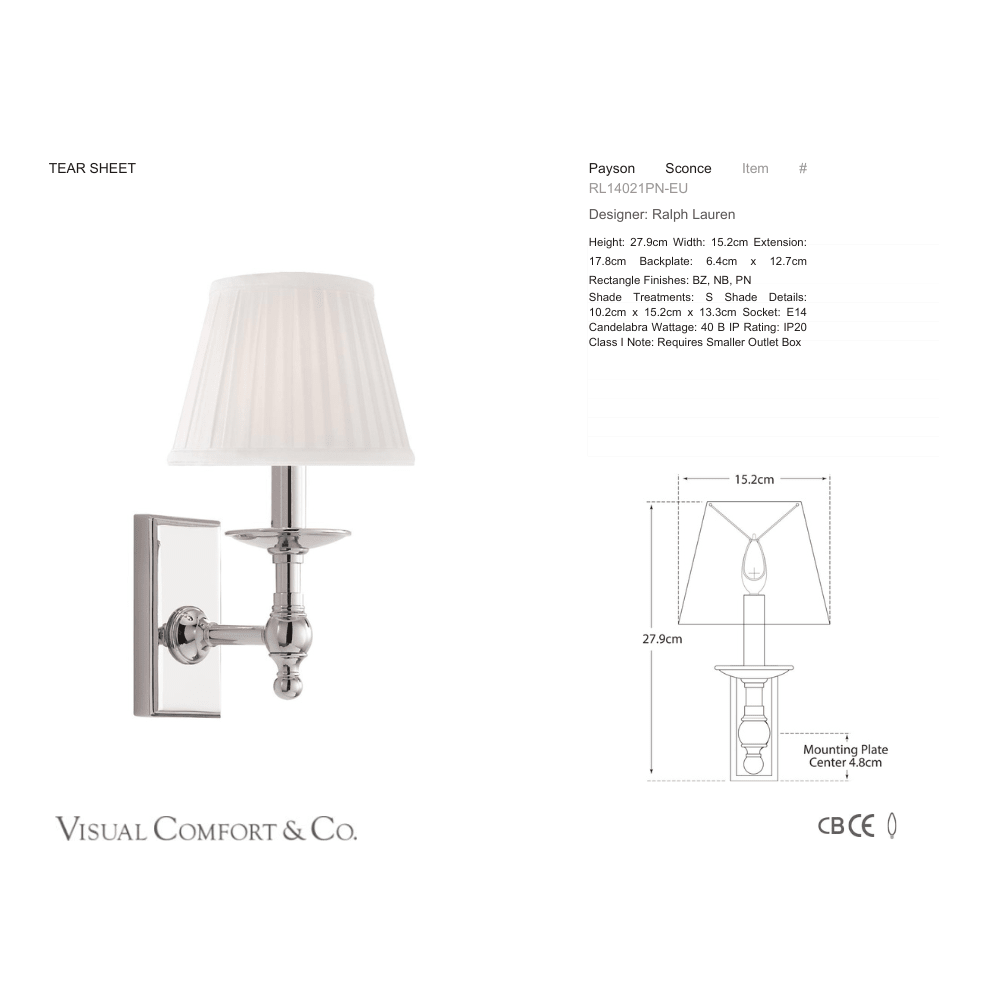 Ralph Lauren Payson Sconce - Gaudion Furniture