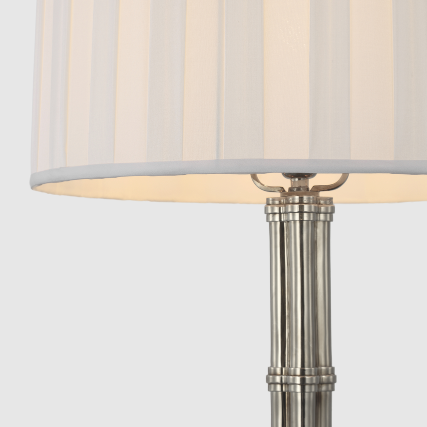 Ralph Lauren Table Lamp Ralph Lauren Downing Table Lamp in Butler's Silver with Silk Box Pleat Shade
