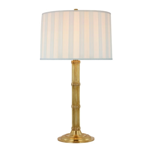 Ralph Lauren Table Lamp Ralph Lauren Downing Table Lamp in Natural Brass with Silk Box Pleat Shade