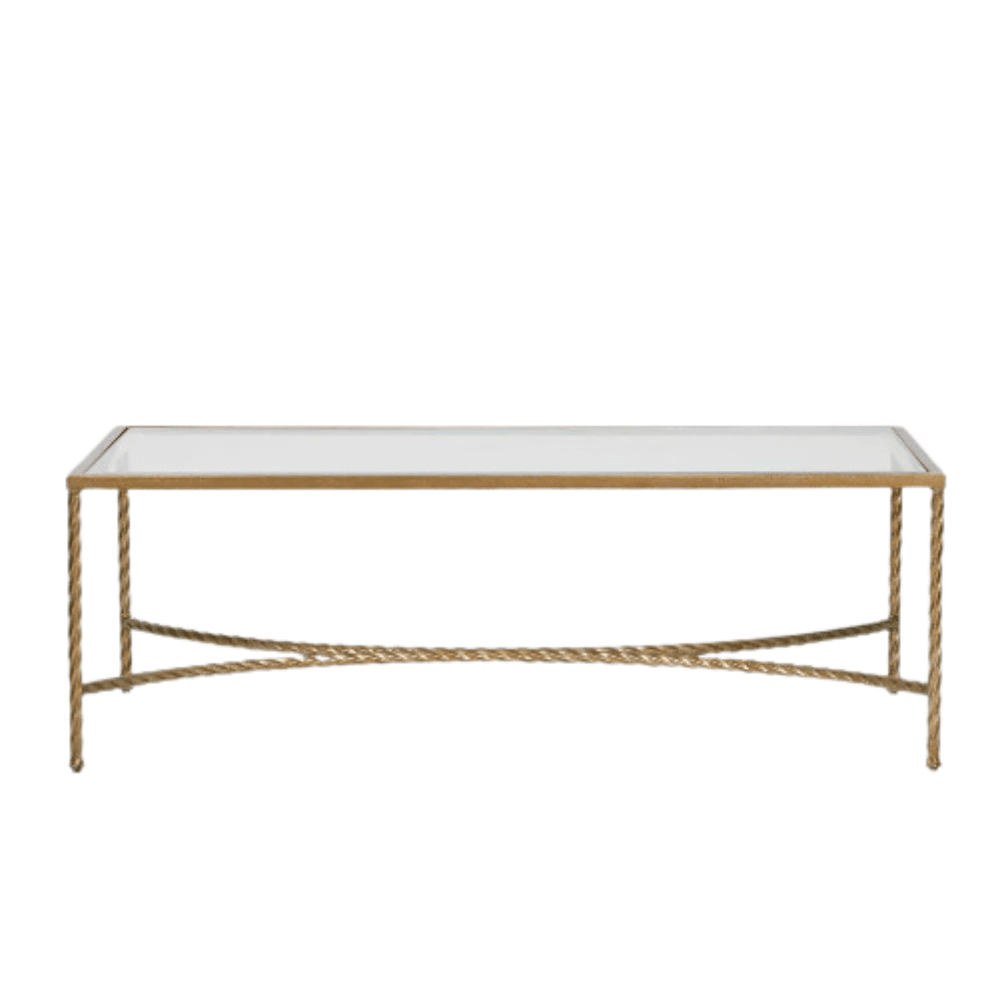 Regency Gold Glass Coffee Table - Gaudion Furniture
