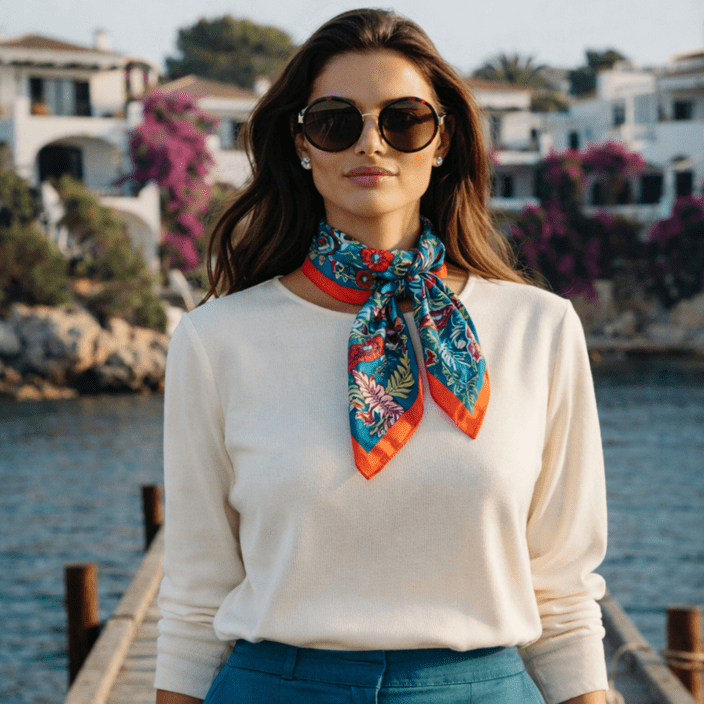 Silk Scarf - Forgotten Temple Green - Gaudion Furniture