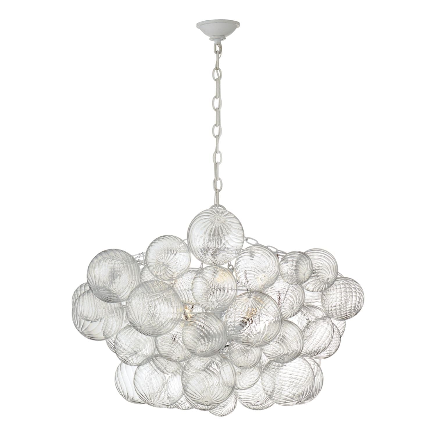 Talia Large Chandelier And Clear Swirled Glass - Gaudion Furniture