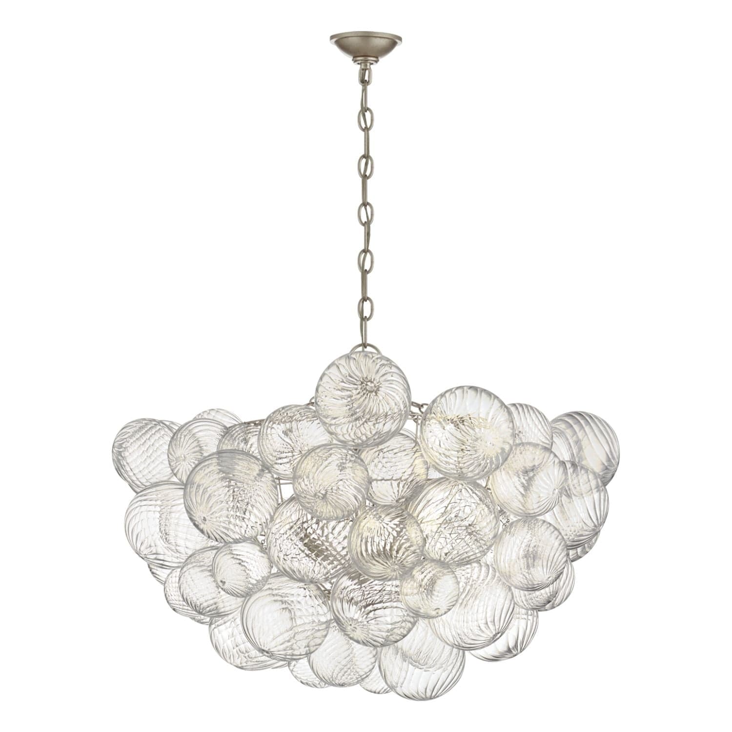 Talia Large Chandelier And Clear Swirled Glass - Gaudion Furniture