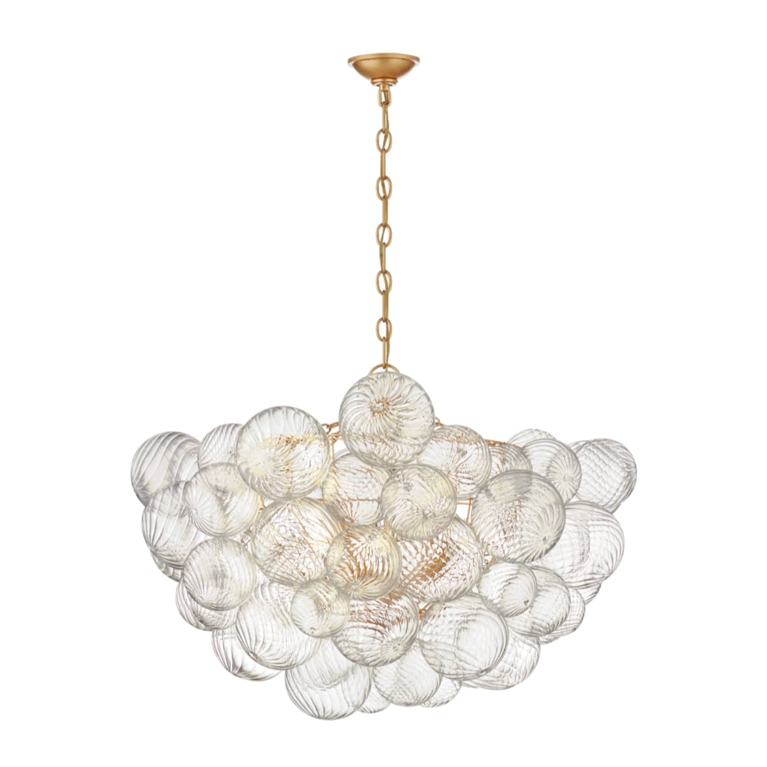 Talia Large Chandelier And Clear Swirled Glass - Gaudion Furniture