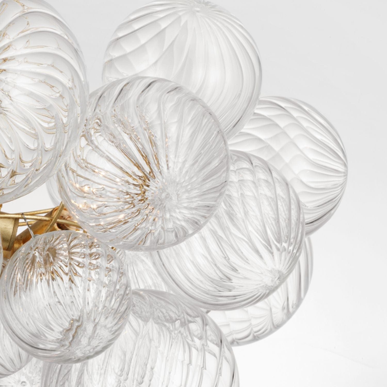 Talia Small Chandelier with Clear Swirled Glass - Gaudion Furniture